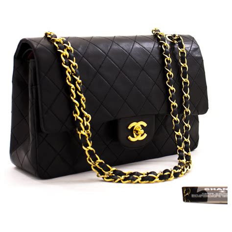 black chanel bag gold chain|chanel shoulder bag black.